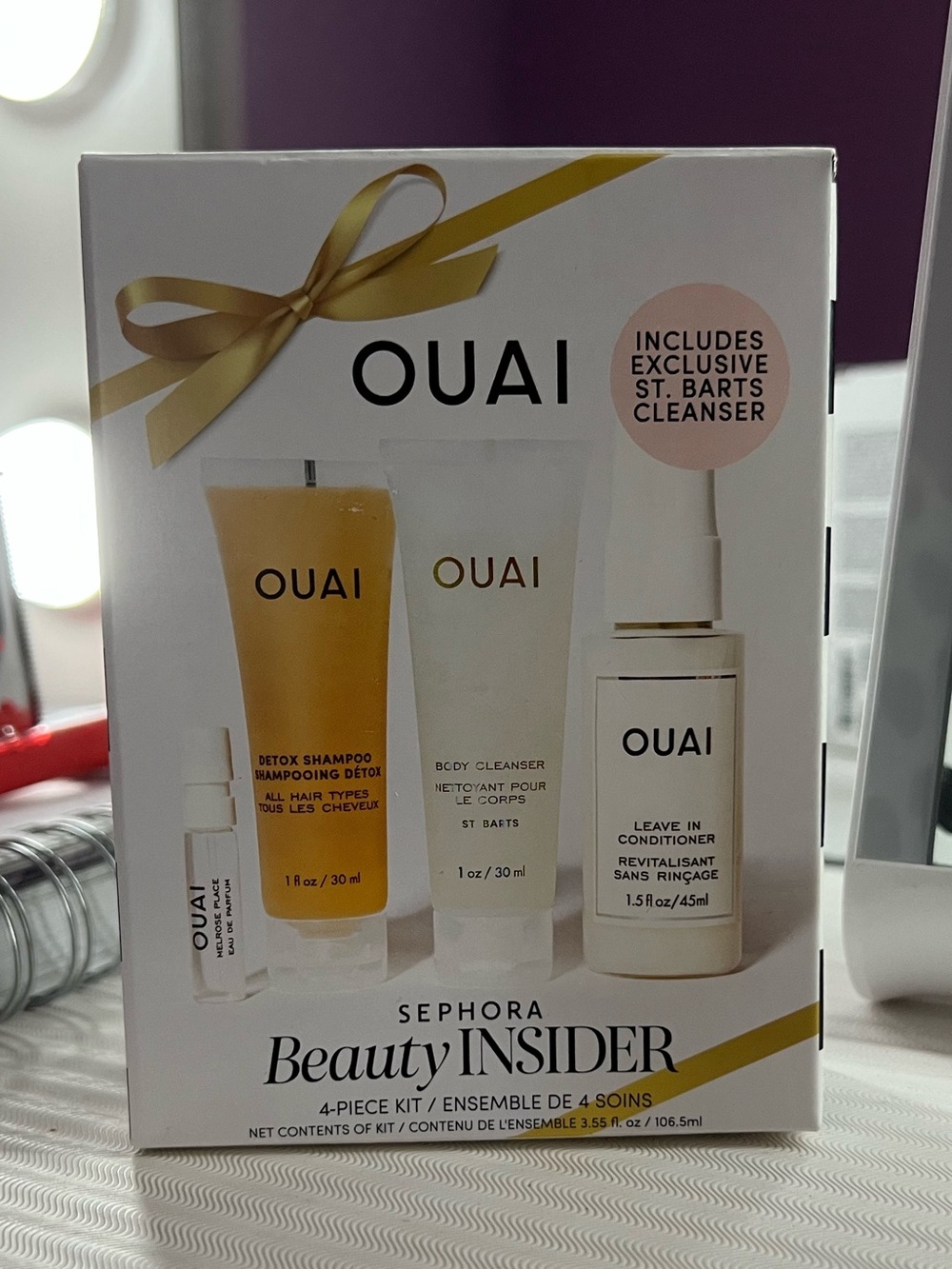 OUAI Travel Beauty Insider Kit - White & Gold
